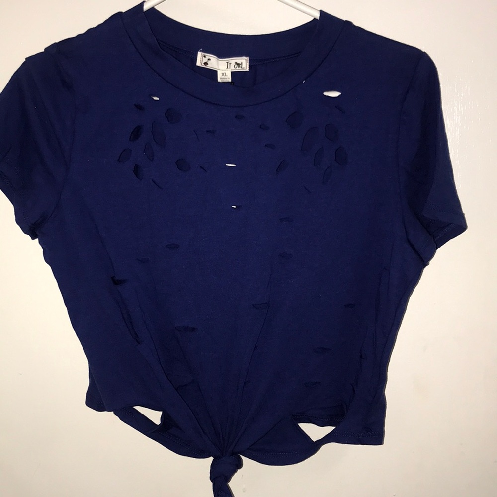 Distressed crop top